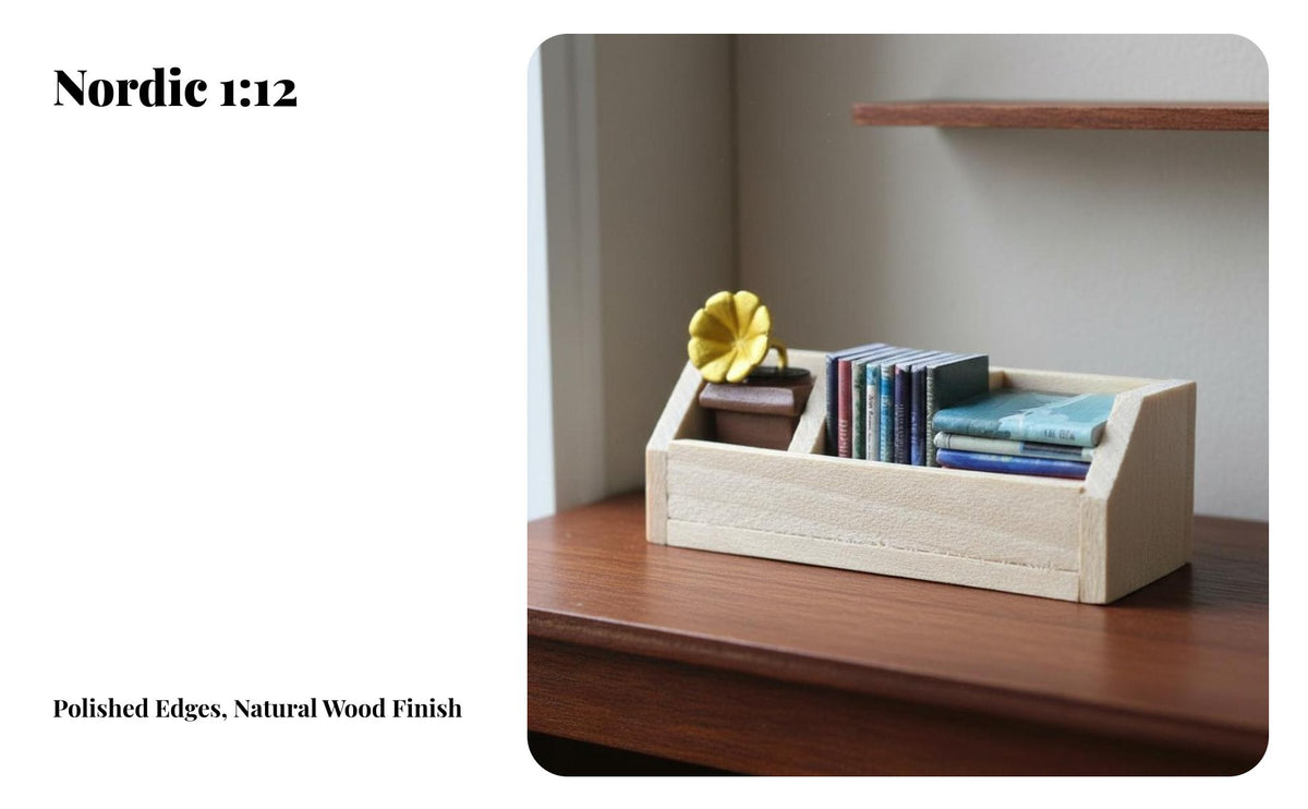 Dollhouse Bookshelf Simple Design Miniature Bookcase Versatile Decoration 1:12 Scale Storage Box for Hobbyists, Crafters, Model Scene, Diorama