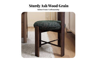 Upholstered Cane Backrest Chair French Design Dining Seat Sturdy Wood Frame Vintage Design for Families, Adults, Kitchen