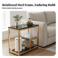 Modern Design Two-Shelf Side Table Space-Saving Household Furniture Multi-Layer Storage Versatile Use for Apartment Dwellers, Homeowners, Home Decorators, Living Room, Small Areas, Bedroom, Balcony