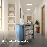 Room Service Cleaning Cart Large Capacity Hotel Service Cart Easy Maneuverability Multi-Shelf Utility Trolley for Cleaners, Hotels, Guesthouses, Spas