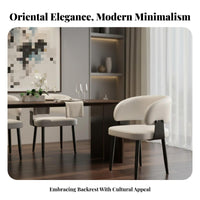 New Chinese aesthetic Upholstered rearrest Chair Light Luxury Curved rear Side Chair Minimalist Design Dining Room Seating for Homeowners, Restaurant Owners, Hotel Managers, Kitchen, Study, Home Office