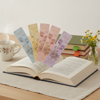24-Pack Floral Bookmark Set - Pink & Light-Colored Ins Style Decorative Paper Bookmarks for DIY Reading