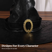 Witch Hat Decorative Buckle Sorcerer Hat Costume Accessory Lightweight Suede-Like Material for Adults, Halloween