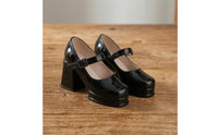 1/6 Scale Doll Shoes with Ankle Strap Doll Elevated Shoes Glossy Elevated High Heels for Customizers, Figure Customization