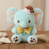 Stuffed Elephant with Bow Tie Cute Elephant Stuffed Animal Soft Fuzzy for Children, Nursery, Playroom