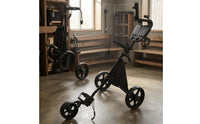 TPR Grip Three-Wheel Golf Push Trolley Built-in Storage 3-Wheel Golf Push Trolley Water Bottle Holder Sports Gear