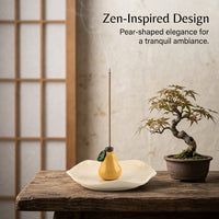 Incense Holder Ceramic with Decorative Design for Home Decor, Ash Catcher Base for Sticks, Office Desk Burner for Meditation