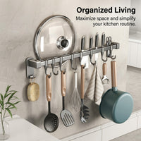 Bedroom and Closet Hanging Rack with Double Rod Design for Extra Storage, Waterproof Aluminium Hook and Pot Lid
