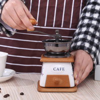 Manual Hand Crank Coffee Grinder Portable Hand Crank Bean Grinder Vintage Design Coffee Mill Sturdy Construction for Camping