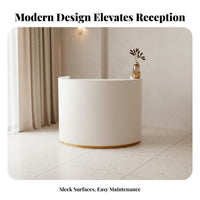 Checkout Counter Varnished Surface Ed Finish Small Front Counter Versatile Register Stand for Receptionists, Store Managers, Boutique, Medical Office