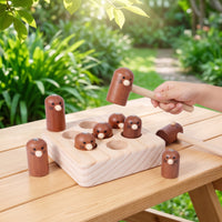 Hand-Eye Coordination Whack-Arodent Toy Motor-Skill Pounding Toy Solid-Wood Learning for Toddlers, Young Children, Home Play