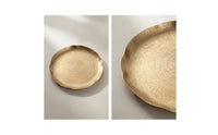 Tray with Hammered Surface Low-Profile Oval Serving Tray Lightweight for Home Decor