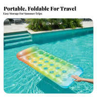 Open Design Inflatable Pool Lounge Floater Portable Floating Chair Backrest Water Leisure Foldable