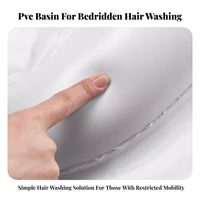 Inflatable Shampoo Basin Neck Support Inflatable Shampoo Bowl Leak-Resistant Bedside Hair Washing Tray for Elderly, in Bed, At Home, Hospital