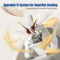 Mini Grain Crusher, Superfine Herb Mill, Stainless Steel, Dry & Wet Use