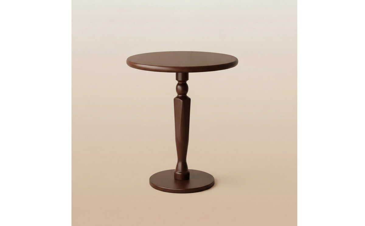 Round Side Table Deep Brown Round End Table Compact Nightstand for Living Room, Bedroom