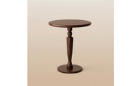 Round Side Table Deep Brown Round End Table Compact Nightstand for Living Room, Bedroom