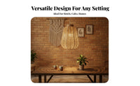 Woven Pendant Light Handwoven Design Wicker Pendant Light Vintage Evoking Rattan Design Lampshade for Restaurant, Coffee Shop, Dining Room
