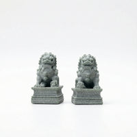 Stone Look Statues with Pedestal Carved Guardian Beast Ornaments for Photo Props