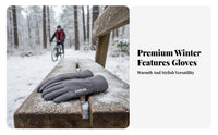 Fleece Lined Gloves Water Resistant Fleece Lined Thermal Gloves Elastic Cuff for Cyclists, Cold Weather, Driving