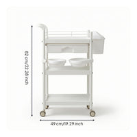 Salon Rolling Trolley Multifunctional Rolling Utility Cart with Drawer Mobile Salon Trolley Swivel 3-Tier Utility Cart Sturdy