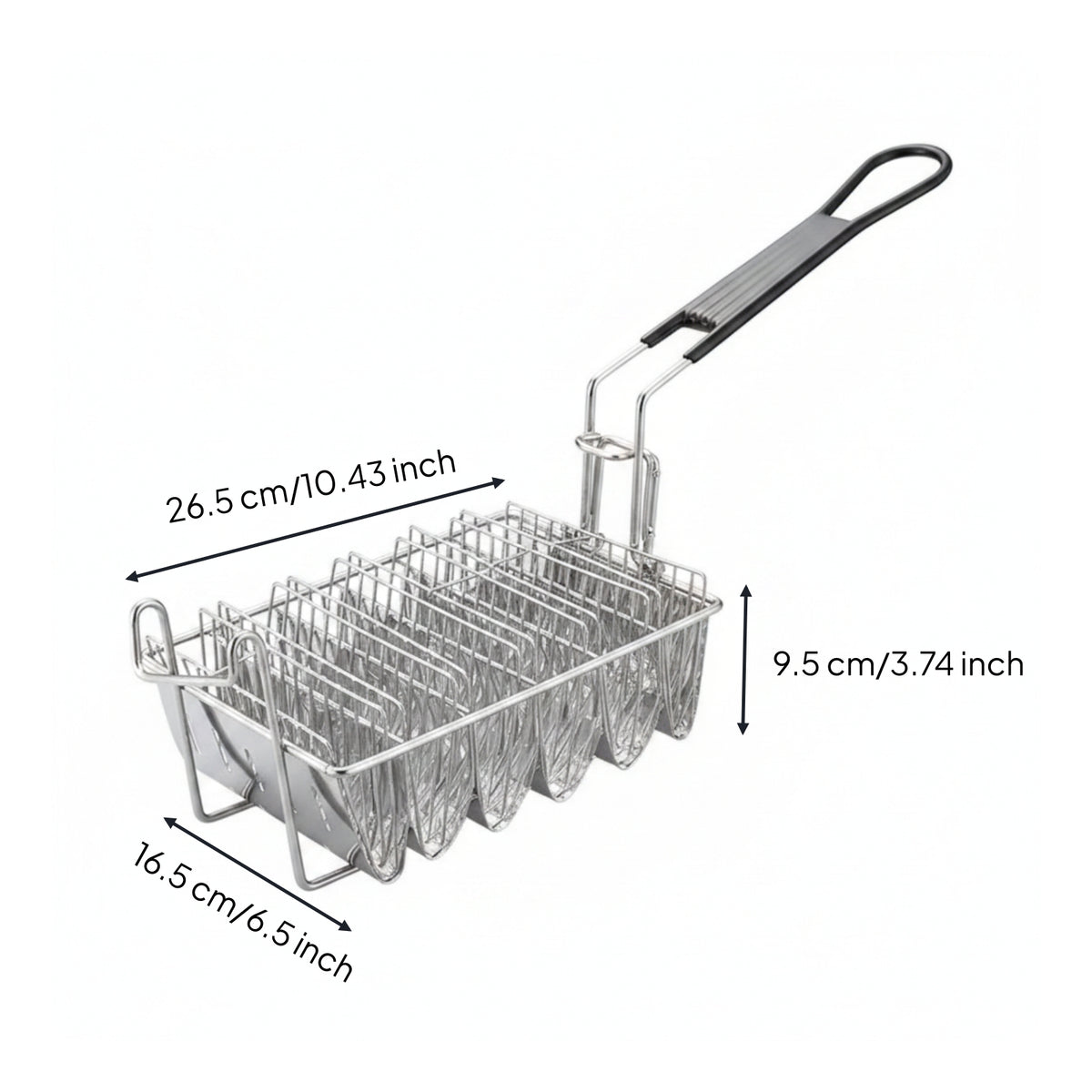 Taco Shell Fryer Basket Stainless Steel Taco Fryer Basket Wire Frame Deep Fry for Chefs, Commercial Kitchen