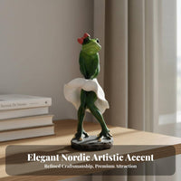Creative Design Resin Frog Sculpture Inspirational Nordic Aesthetic Frog Decor Hand-Dyed for Garden, Living Room, Desktop