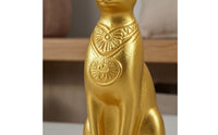 Upright Seated Egyptian Cat Desk Decor Carved Details Resin Cat Figurine Tabletop Desk Decoration Small for Desktop, Entryway