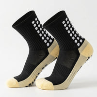 Men's Sports Socks with Rubber Dots, Non for Football Soccer Basketball Running Hiking, Athletic
