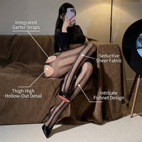 Bedroom Hosiery for Mature Women, Hollow Out Lingerie with a Seductive Perspective Design