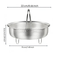 Raised Rim Stainless Steel Steaming Basket Arched Handles Stainless Steel Steamer Basket Support Feet Kitchen Tool Fine Steam Holes