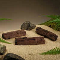 3 Pieces Tree-Stump Decorations Molded Artificial Log Sections Rustic Landscape Trees for Hobbyists, Aquarium Owners, Dioramas, Tabletop Displays