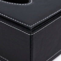 Tissue Box Holder for Home Office and Car Tissues, PU Leather Rectangular Tissue Boxes with Stitched Edge, Sun Visor Car Interior, Modern Style