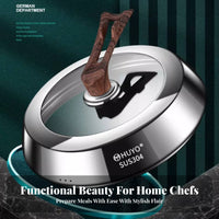 Visible Cooking Stainless Steel Wok Lid Anti-Scald Handle High Dome Glass Lid Locks in Flavor and Moisture for Steaming, Simmering, Stovetop