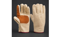 Canvas Gloves with Leather Palm Work Gloves with Reinforced Palm Firm Grip for Machining