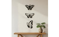 3 Pieces Steel Butterfly Wall Sculptural Design Visual Effect Iron-Winged Butterfly Wall Hanging Easy to Hang for Office