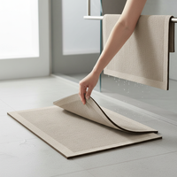 Japanese Wabi-Sabi Style Diatomaceous Earth Bath Mat, Super Absorbent Quick Dry Non-Slip Bathroom Floor Mat