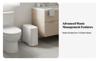 Narrow Lavatory Garbage Bin Space-Saving Design Trash Can with Lid Easy to Clean Lidded Trash Can for Renters, Toilet Side, Bedroom, Kitchen