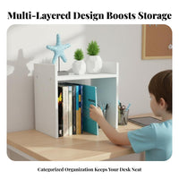 Space-Saving Design H-Shaped Desktop Organizer Multi-Functional Adjustable Desk Shelf Easy Assembly desktop Rack Multiple Combinations for Students, Office Workers, Home Users, Study Room, Bedroom, Countertop