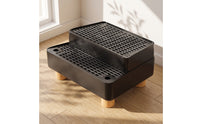 Double-Layer Cat Litter Sifting Tray with Wooden Feet Low-Height Litter Box with Sifter Long-Lasting Pet Supply Comfortable for Apartments