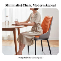 Italian Design Upholstered Side Chair High-Resilience Cushion Armless Stitched-Back Seat Commercial Grade Household Furniture Thick Foam Padding for Restaurant Owners, Homeowners, Office Workers, Dining Room, Hotel, Kitchen, Bedroom