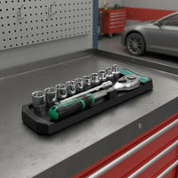 Reversible Ratchet Socket Wrench Set Industrial Grade Quick Release Ratchet Set Long-Lasting Mechanic Tool Kit Ergonomic Handle for Mechanics, Garage