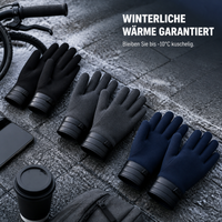 Suede Lined Thermal Gloves for Men - Windproof Touchscreen for Winter Cycling & Outdoor Work