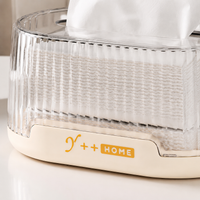 Oval Acrylic Tissue Box, Transparent Removable Lid Tissue Box Holder, 24x15x11.5cm Desktop Tissue Box Cover for Living Room, Office