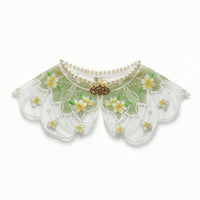 Beaded Detachable Collar Embroidered Collar with Pearls Scalloped Accessory Decorative for Photoshoots