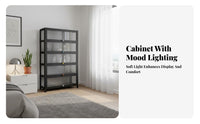 particle-proofresistant Glass Door Storage one-piece Floor-Standing Tall Cabinet with Transparent Doors Modern design book storage cabinet Easy to Clean for Collectors, Book Lovers, Office Workers, Study Room, Bedroom