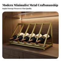 Vino Bottle Holder Tilted Design Slanted Vino Display Space-Saving Home Decor for Homeowners, Adults, Bar Counter, Cabinet, Dining Room