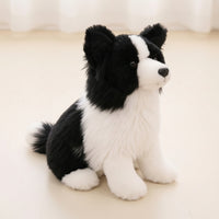 Realistic Border Collie Stuffed Stuffed Animal Lifelike Border Collie Stuffed Animal Soft Stuffed Toy with Faux Fiber Flossy for Dog Lovers, Kids, Toddlers, Playroom, Bedroom, Nursery