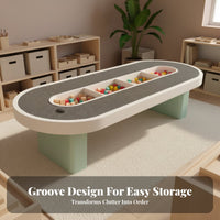 Construction Block Table Set Educational Construction Block Table Rounded Edges for Preschoolers, Educators, Kindergarten, Childcare Facility