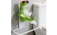Frog Toilet Paper Holder Playful Lavatory Accessory Green for Powder Room